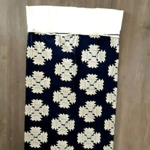 Pair navy cream pineapple pillowcases cotton standard lace trim welcoming